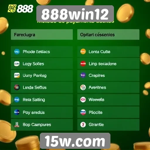 Métodos de pagamento aceitos no 888win12